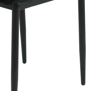 Chaises Ravno (lot de 2) Velours / Acier - Noir - Noir