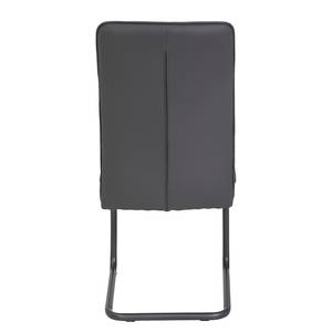 Chaises cantilever Rubin (lot de 2) Imitation cuir / Acier - Noir / Anthracite