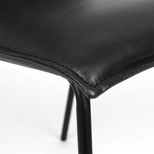 Chaises Rubik (lot de 2) Imitation cuir / Acier - Noir - Noir