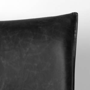 Chaises à accoudoirs Barra (lot de 2) Imitation cuir / Acier - Noir - Noir