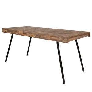 Table Gola Teck massif / Acier -Teck / Noir