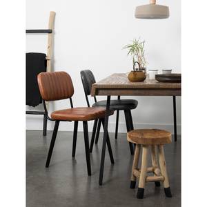 Table Gola Teck massif / Acier -Teck / Noir