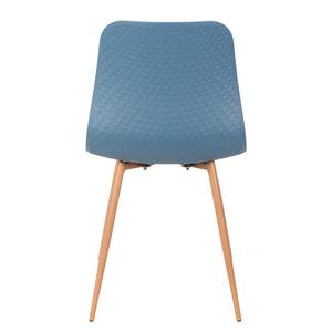 Chaises Sanra (lot de 2) Matière plastique / Acier - Hêtre - Bleu