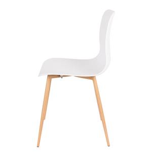 Chaises Sanra (lot de 2) Matière plastique / Acier - Hêtre - Blanc