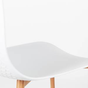 Chaises Sanra (lot de 2) Matière plastique / Acier - Hêtre - Blanc