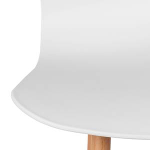 Chaises Sanra (lot de 2) Matière plastique / Acier - Hêtre - Blanc