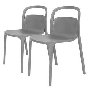 Eetkamerstoelen Calou (set van 2) kunststof - Grijs