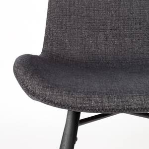 Chaises Rufino (lot de 2) Tissu / Hêtre massif - Noir - Gris foncé