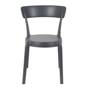 Chaises Helba I (lot de 2) Matière plastique - Gris foncé