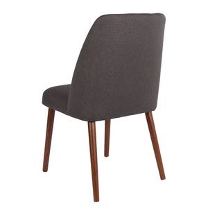 Chaises Benowa (lot de 2) Tissu / Hêtre massif - Noyer - Gris foncé