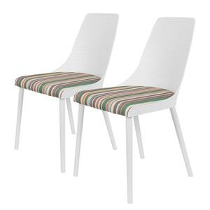 Eetkamerstoelen Salis (set van 2) kunststof/geweven stof - Wit