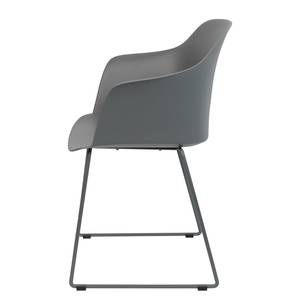 Chaises à accoudoirs Hendra (lot de 2) Matière plastique / Acier - Gris