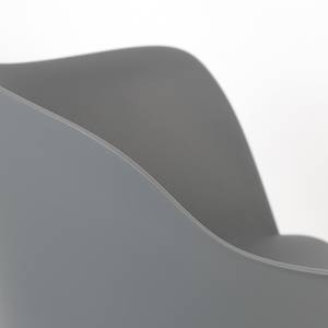 Chaises à accoudoirs Hendra (lot de 2) Matière plastique / Acier - Gris