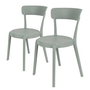 Chaises Helba I (lot de 2) Matière plastique - Gris clair