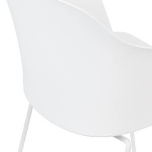 Chaises à accoudoirs Hendra (lot de 2) Matière plastique / Acier - Blanc