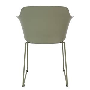 Chaises à accoudoirs Hendra (lot de 2) Matière plastique / Acier - Vert olive