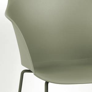 Chaises à accoudoirs Hendra (lot de 2) Matière plastique / Acier - Vert olive