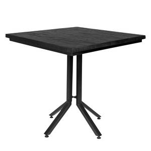 Table Glent II Partiellement en teck massif / Acier - Noir - Noir