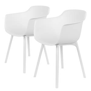 Chaises à accoudoirs Kito (lot de 2) Matière plastique - Blanc