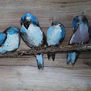 Afbeelding Birds Sparrenhout/ijzer - meerdere kleuren