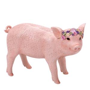 Dekofigur Schwein Frederike Polyresin - Pink
