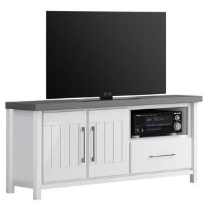 Tv-meubel Touros I massief grenenhout -wit grenenhout/grijs