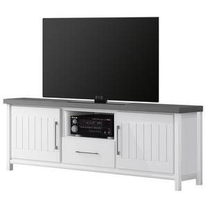 Tv-meubel Touros II massief grenenhout -wit grenenhout/grijs
