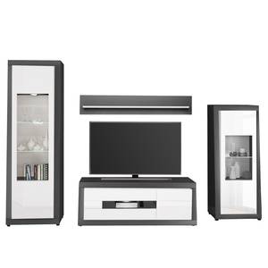 Ensemble meubles TV Curlewis I (4 élém.) Blanc brillant / Anthracite