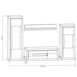 Ensemble meubles TV Curlewis I (4 élém.) Blanc brillant / Anthracite