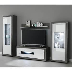 Ensemble meubles TV Curlewis I (4 élém.) Blanc brillant / Anthracite