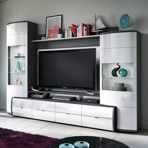 Ensemble meubles TV Mury (4 éléments) Blanc brillant / Anthracite