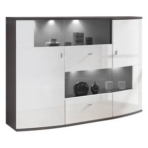 Buffet haut Mury II Blanc brillant / Anthracite