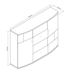 Highboard Mury II hoogglans wit/antracietkleurig