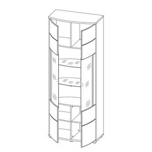Vitrinenschrank Mury Hochglanz Weiß / Anthrazit