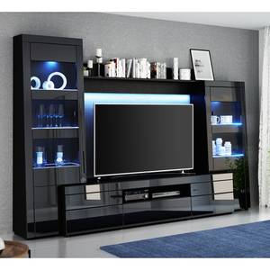 Ensemble meubles TV Moitin (4 éléments) Noir brillant / Noir