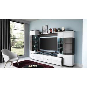 Ensemble meubles TV Intento (4 éléments) Blanc brillant / Anthracite brillant - Blanc brillant / anthracite