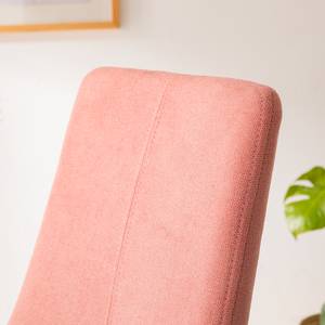 Chaise capitonnée Unja (lot de 2) Tissu / Acier - Hêtre - Rose