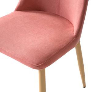 Chaise capitonnée Unja (lot de 2) Tissu / Acier - Hêtre - Rose