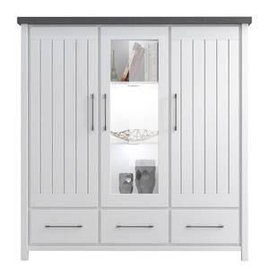 Buffet haut Touros I Pin massif - Pin blanc / Gris