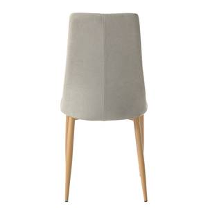 Gestoffeerde stoel Unja (2-delige) geweven stof/staal - beukenhout - Lichtgrijs