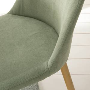 Chaise capitonnée Unja (lot de 2) Tissu / Acier - Hêtre - Menthe