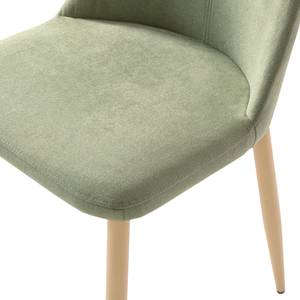 Chaise capitonnée Unja (lot de 2) Tissu / Acier - Hêtre - Menthe