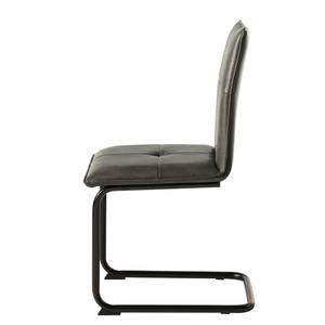 Chaise Reili (lot de 2) Imitation cuir / Métal - Noir