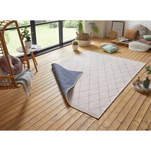 In-/Outdoorteppich Daisy Polypropylen - Creme / Blau - 80 x 150 cm