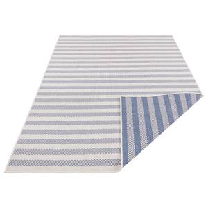 In-/Outdoorteppich Delilia Polypropylen - Creme / Blau - 80 x 150 cm