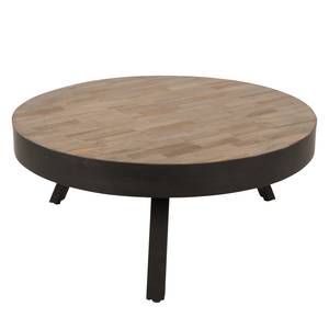 Table basse Suri Teck massif / Acier - Teck marron / Noir - 74 x 32 cm