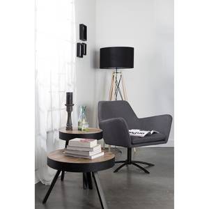 Table basse Suri Teck massif / Acier - Teck marron / Noir - 58 x 40 cm