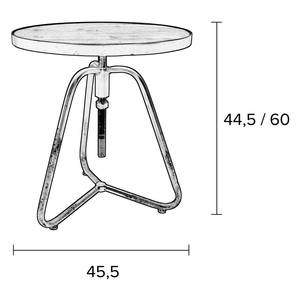 Bijzettafel Denzel Massief sparrenhout/ijzer - sparrenhout/zwart