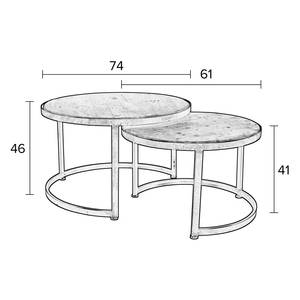 Beistelltisch-Set Jack (2-teilig) Fichte massiv / Eisen - Fichte / Dunkelbraun