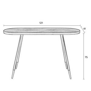 Wandtafel Denise Essenhout fineer - notenboomhout/zwart